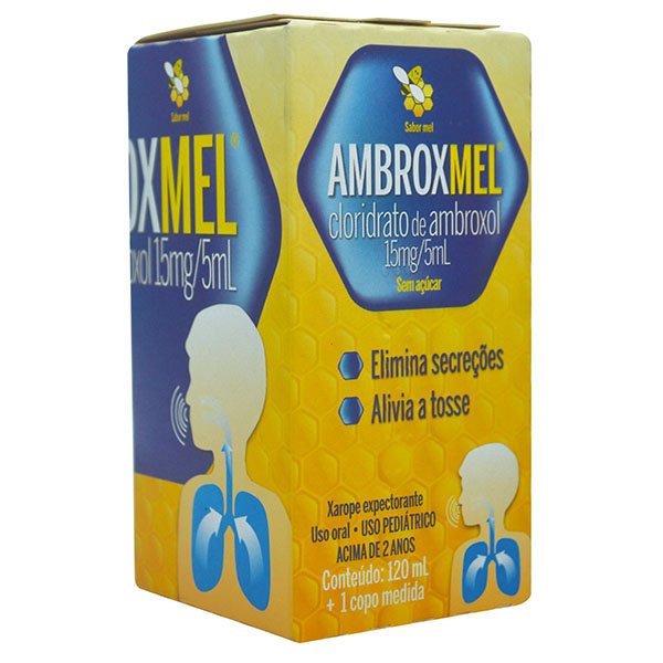 Ambroxmel 3mg/ml xarope frasco com 120ml pediátrico sabor mel