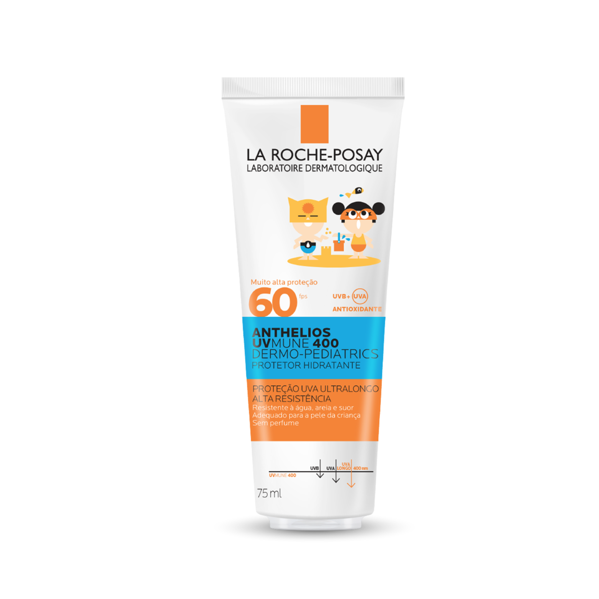 Capa do produto Protetor Solar Hidratante Infantil Loção Fps 60 Sem Perfume La Roche-Posay Anthelios Uvmune 400 Dermo-Pediatrics Bisnaga 75Ml