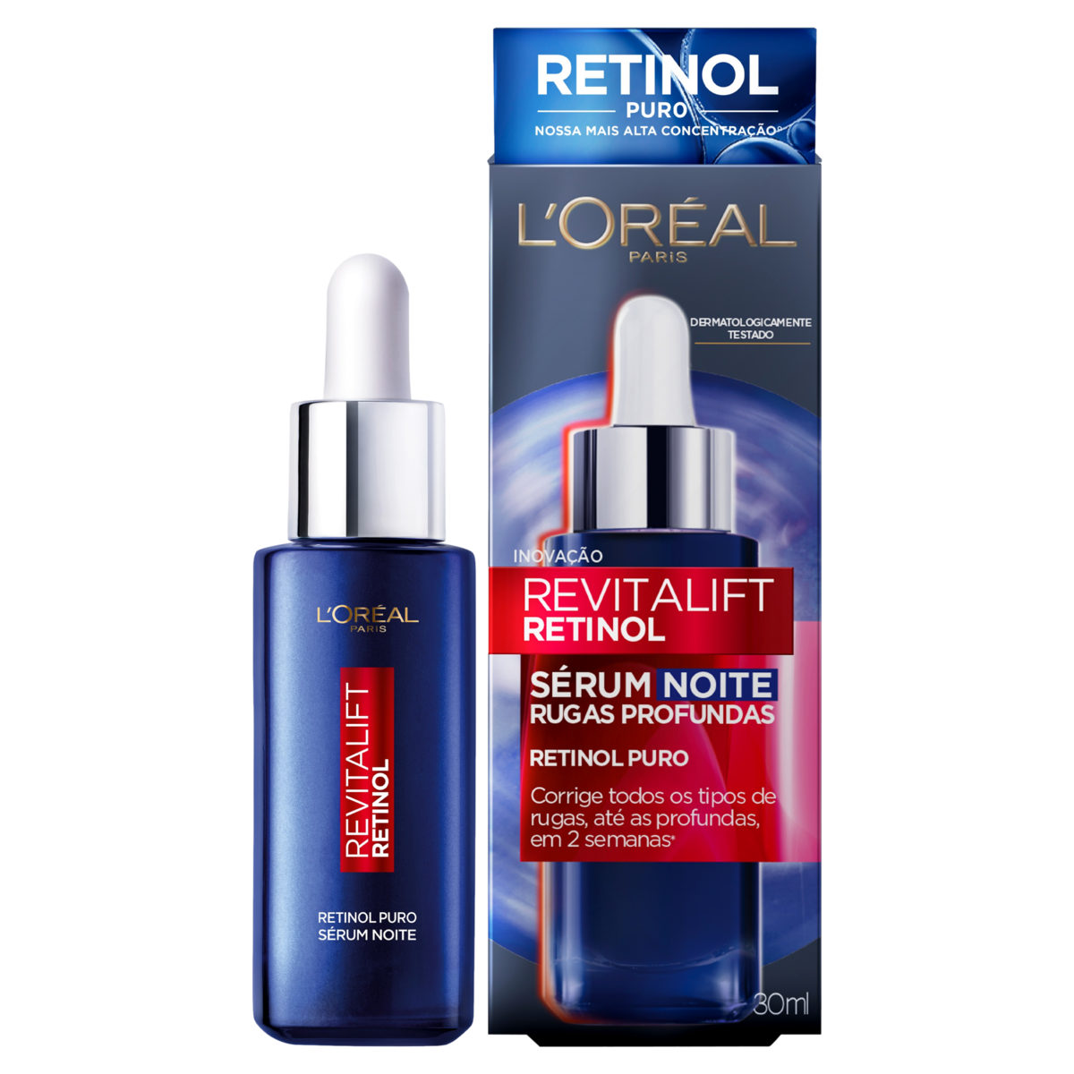 Capa do produto Sérum L'Oréal Paris Revitalift Retinol Noite Antirrugas, 30Ml