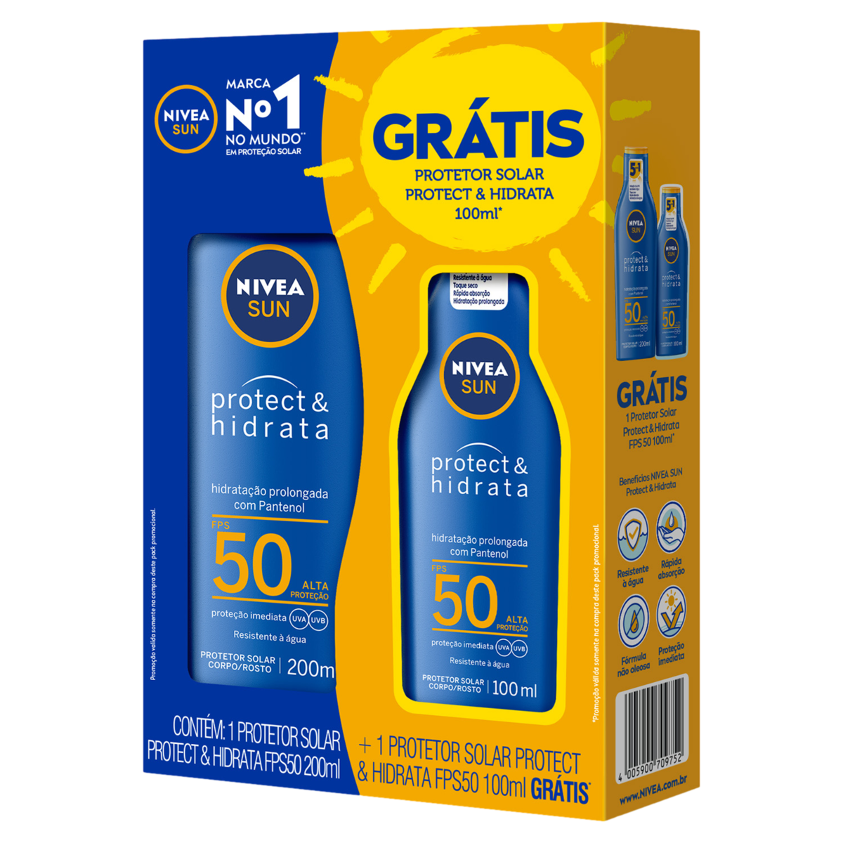 Capa do produto Kit Protetor Solar Corporal Nivea Sun Protect & Hidrata FPS 50 200ml