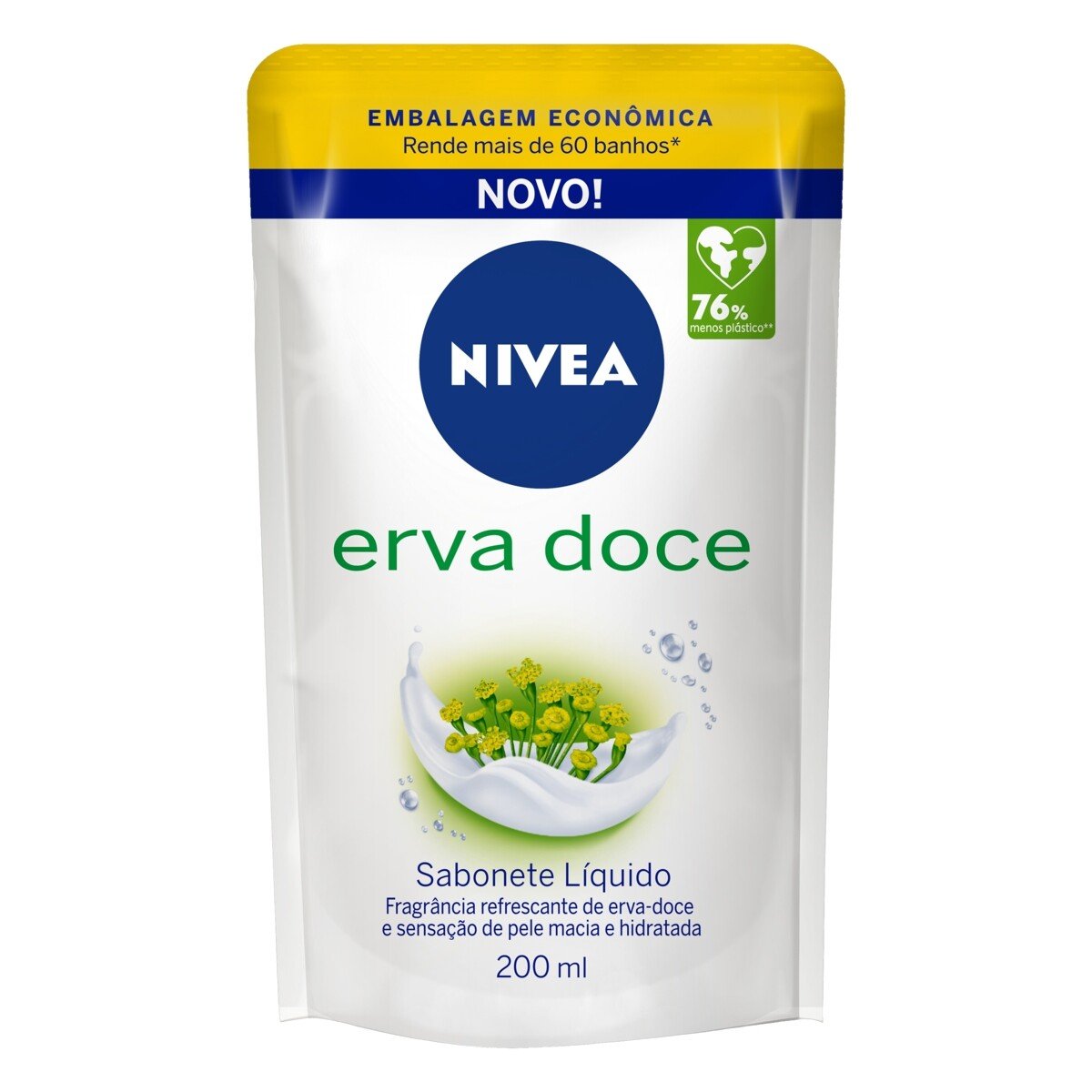 Capa do produto Sabonete Hidratante Nivea erva-doce, líquido, refil 200mL