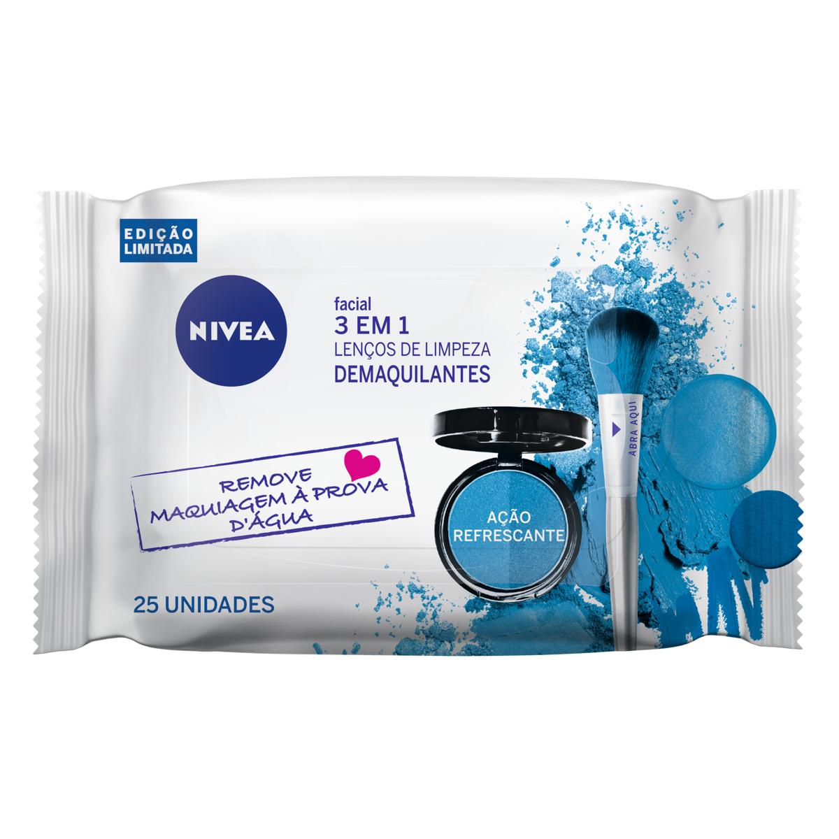 Capa do produto Lenço Umedecido Demaquilante Ação Refrescante Facial Nivea Pacote 25 Unidades