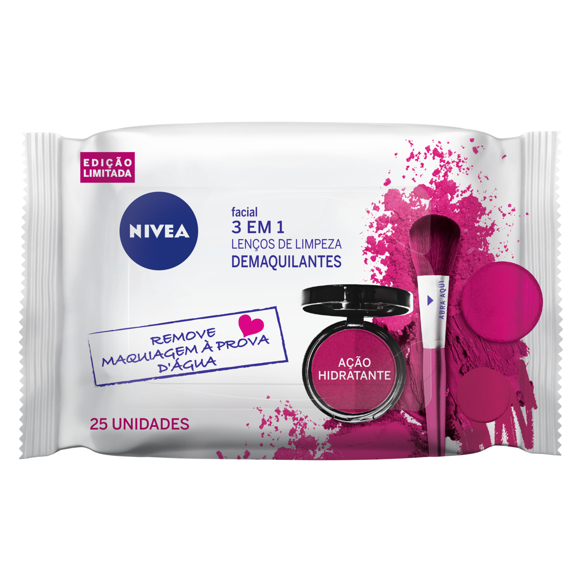 Capa do produto Lenço Umedecido Demaquilante Ação Hidratante Facial Nivea Pacote 25 Unidades