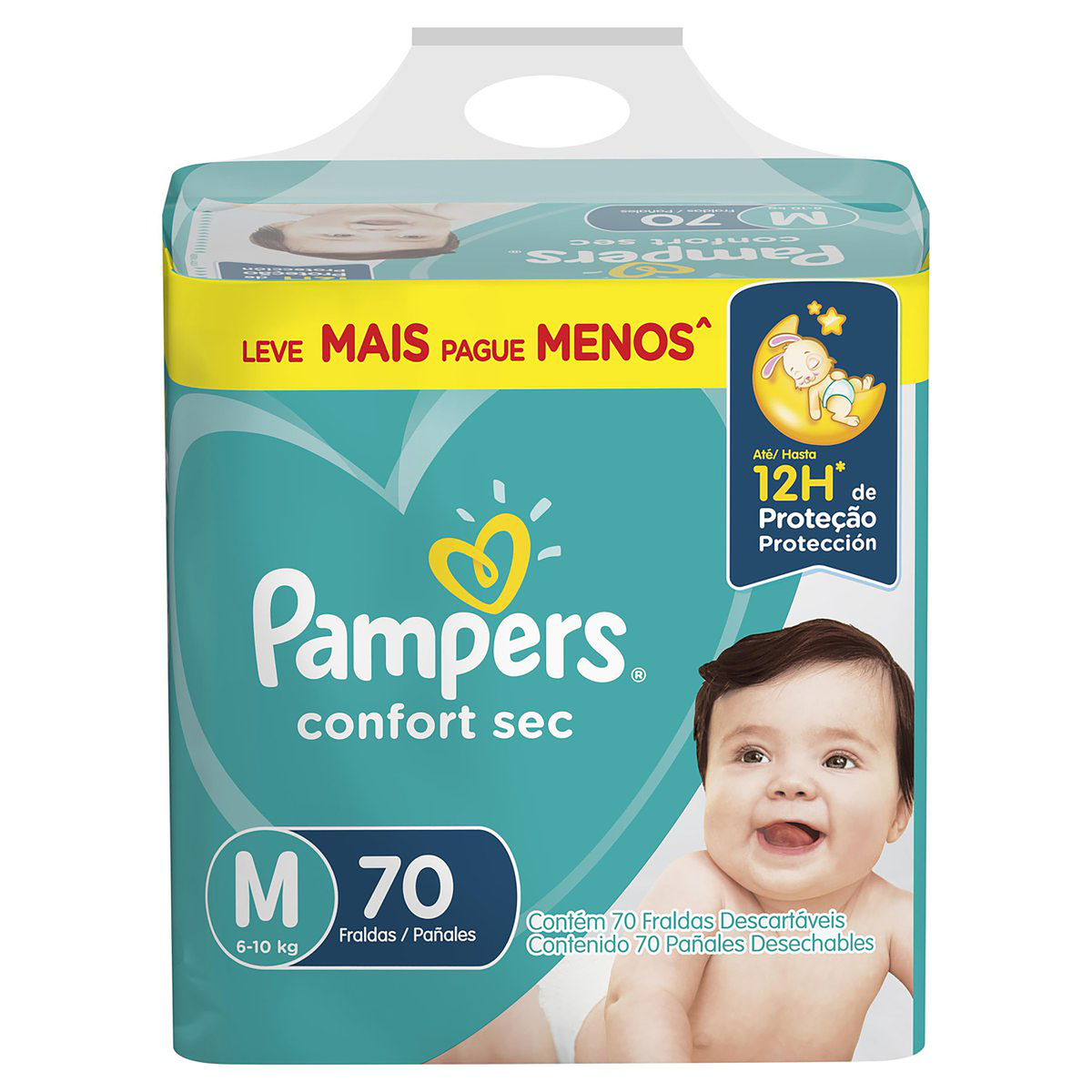 Capa do produto Fralda Pampers Confort Sec M 70 unidades