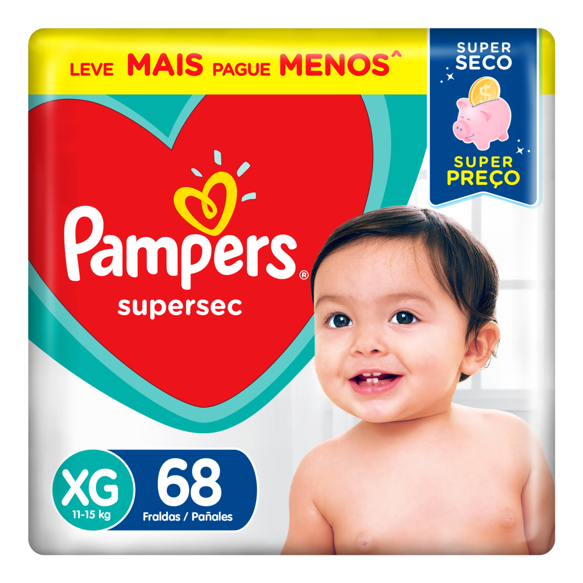 Capa do produto Fralda Pampers Supersec XG 68 Unidades