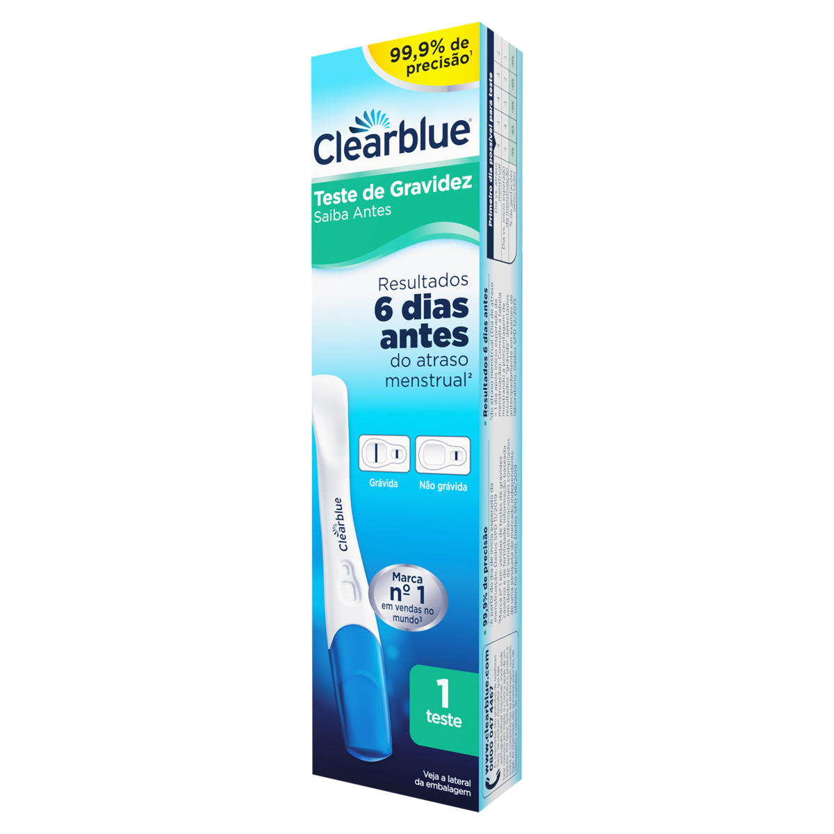 Capa do produto Teste De Gravidez Clearblue Saiba Antes 1 Unidade