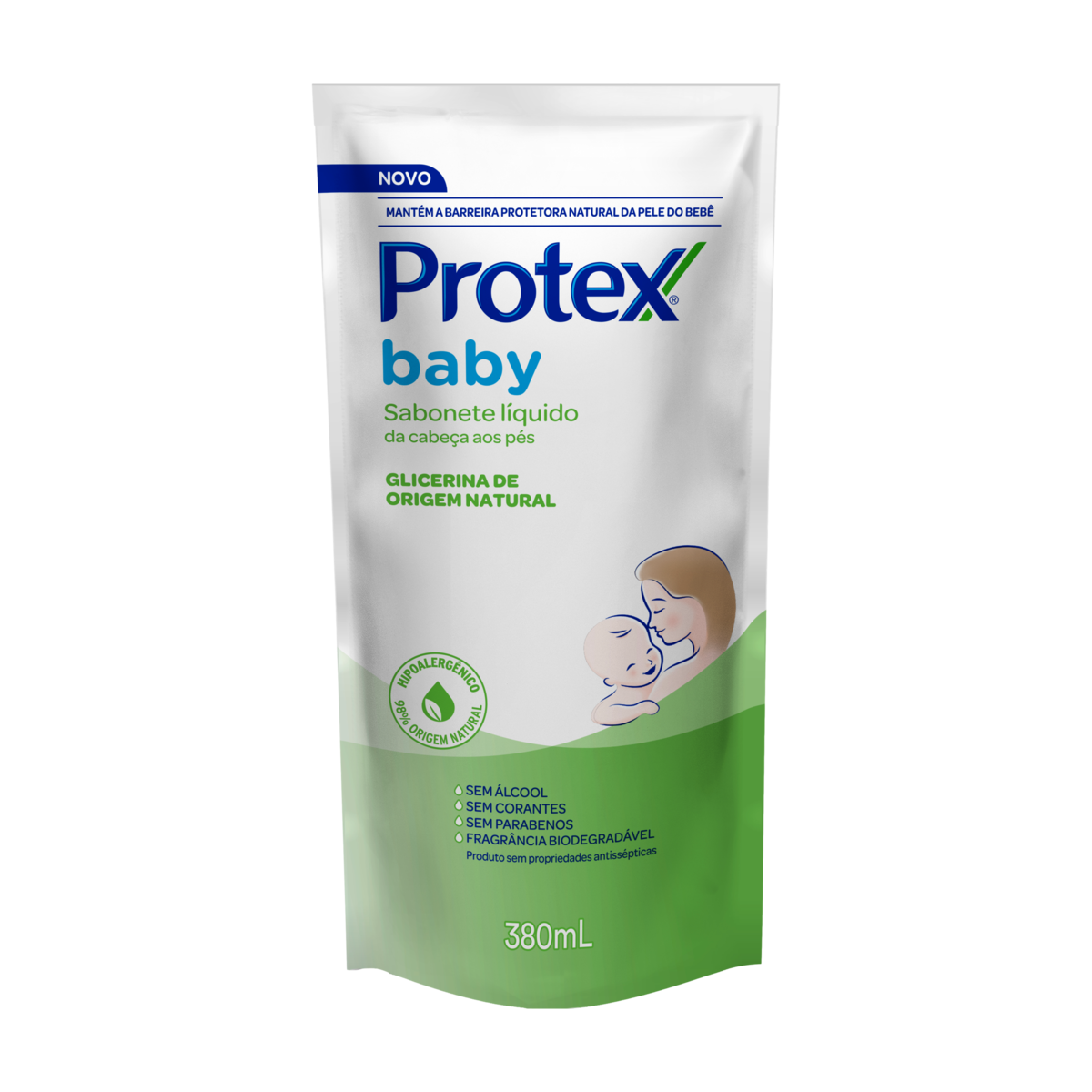 Capa do produto Sabonete Líquido Da Cabeça Aos Pés Protex Baby Sachê 380Ml Refil