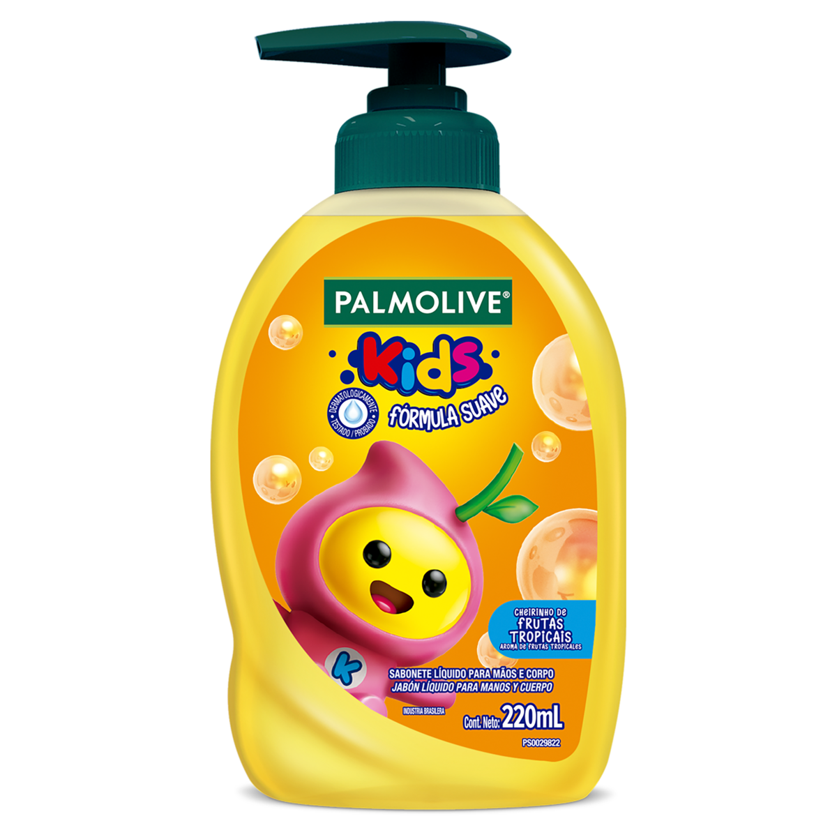 Capa do produto Sabonete Líquido Mãos e Corpo Frutas Tropicais Palmolive Kids Frasco 220ml