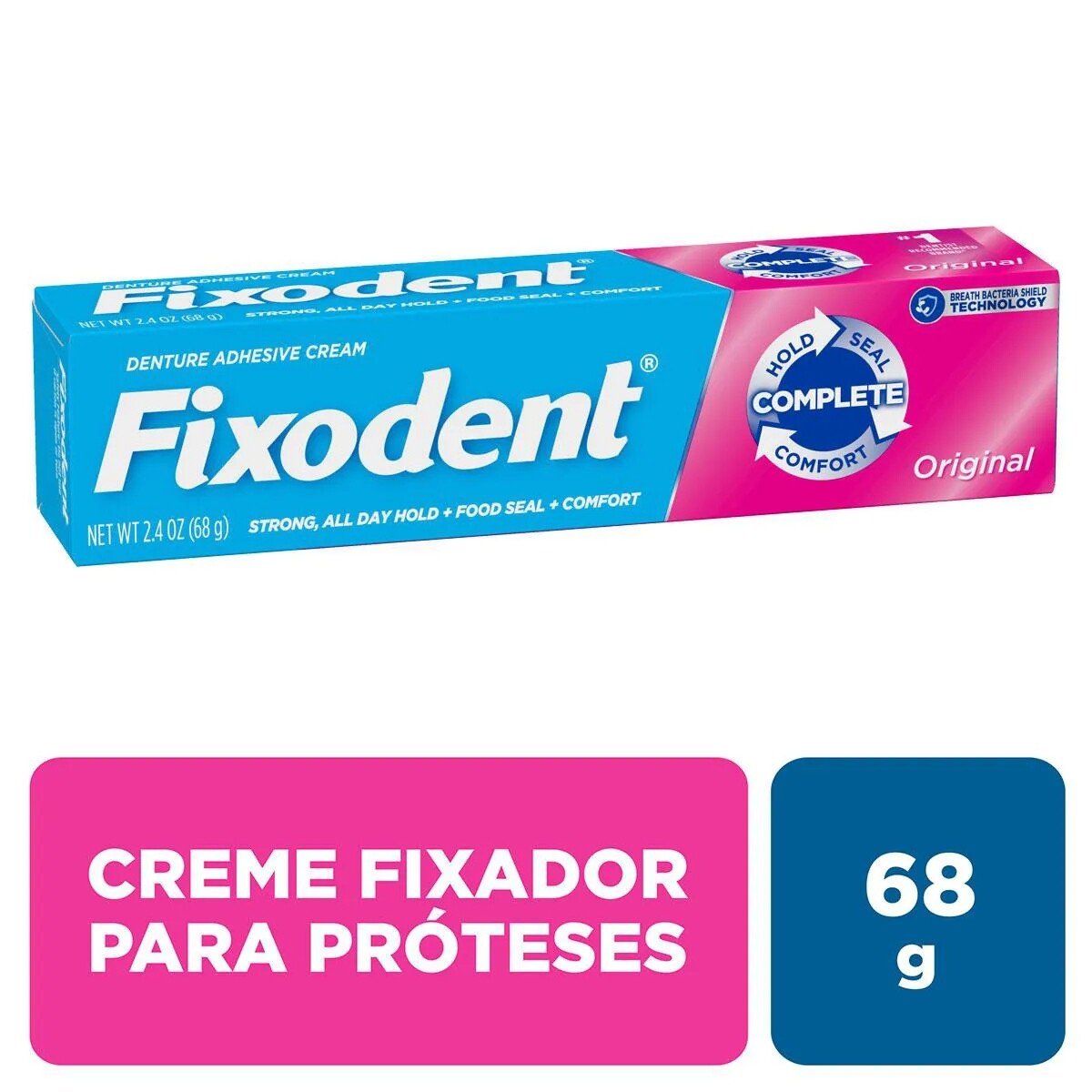 Capa do produto Creme Fixador de Dentaduras Fixodent Original 68g