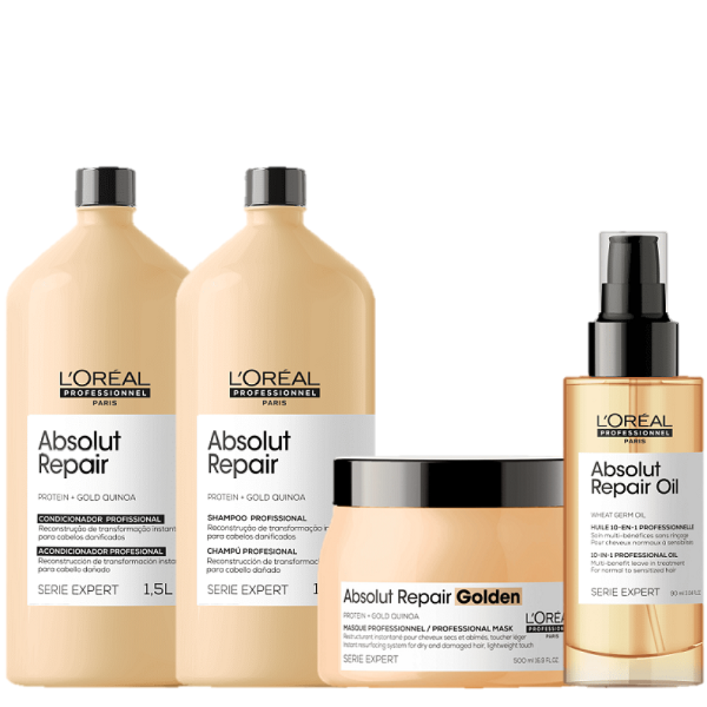 Capa do produto Kit L’Oréal Professionnel Absolut Repair Salon Golden Quarteto (4 Produtos)