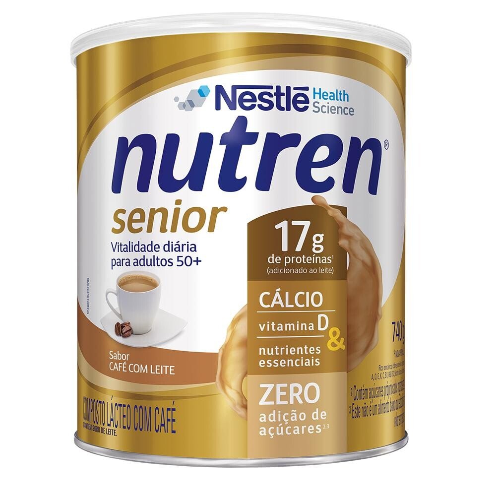 Capa do produto Complemento Alimentar Nutren Senior Café Com Leite 740G