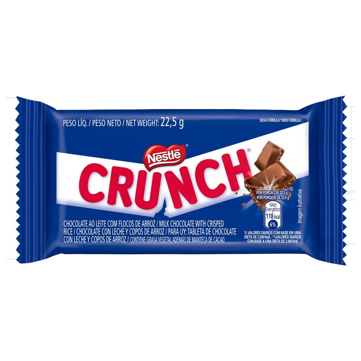 Capa do produto Chocolate ao Leite Crunch Pacote 22,5g