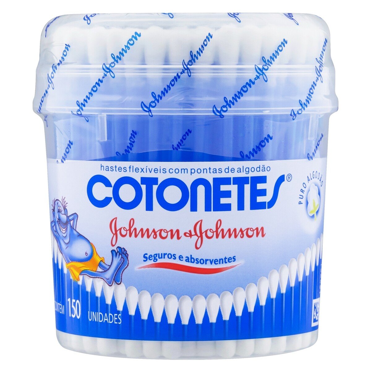 Capa do produto Hastes Flexíveis Cotonetes Johnson'S Pote 150 Unidades