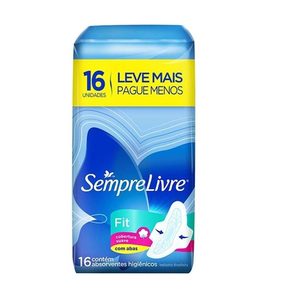 Capa do produto Absorvente Sempre Livre Adapt Plus Cobertura Suave Com Abas 16 unidades