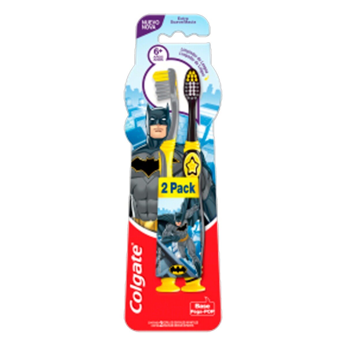 Capa do produto Escova Dental Colgate Smiles Batman E Mulher Maravilha 6+ Anos Extra Macia