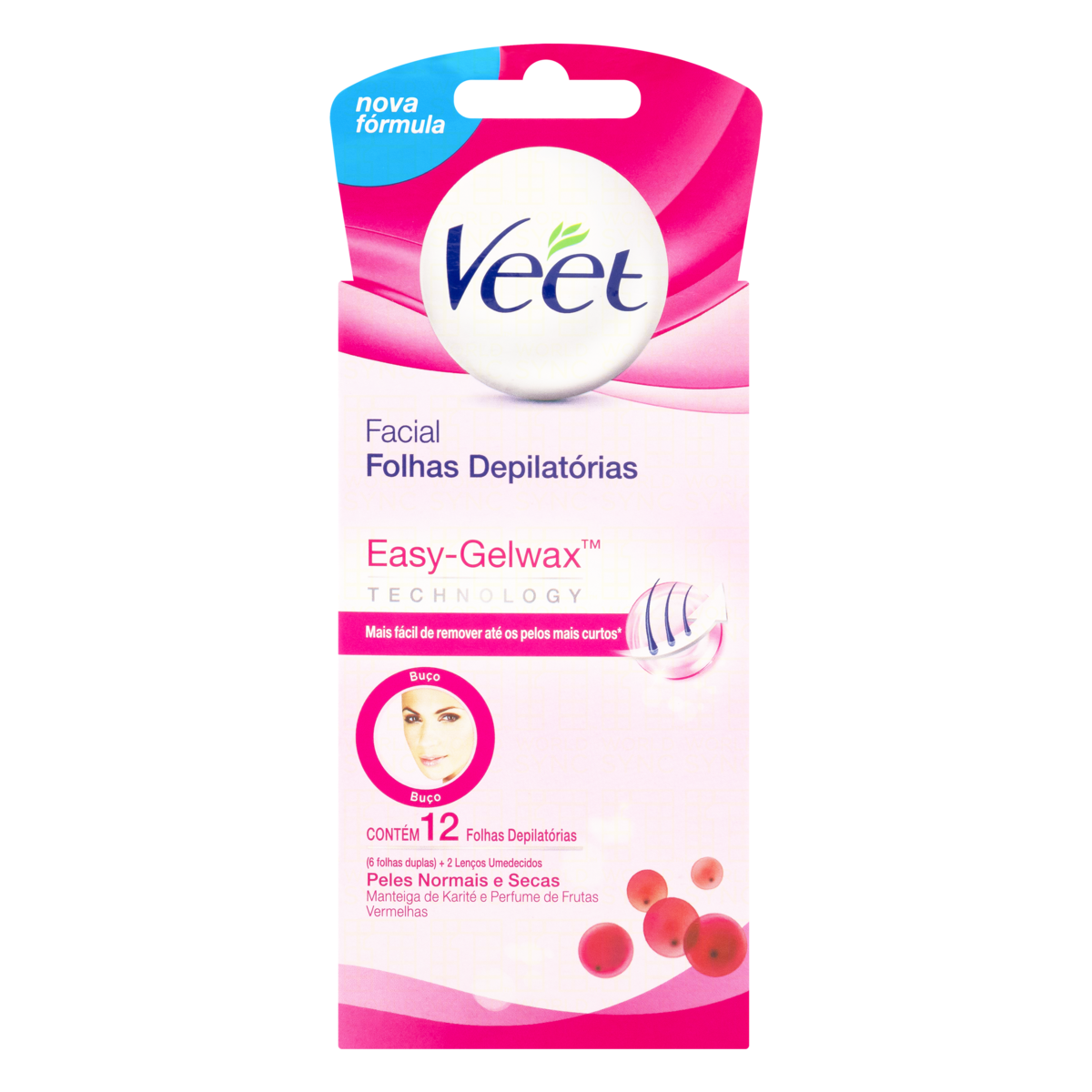Capa do produto Folha Depilatória Facial Veet Peles Normais e Secas 12 unidades