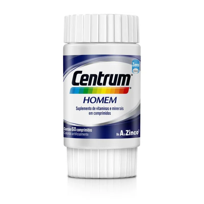 Capa do produto Centrum Multivitamínico A a Zinco Homem 60 comprimidos