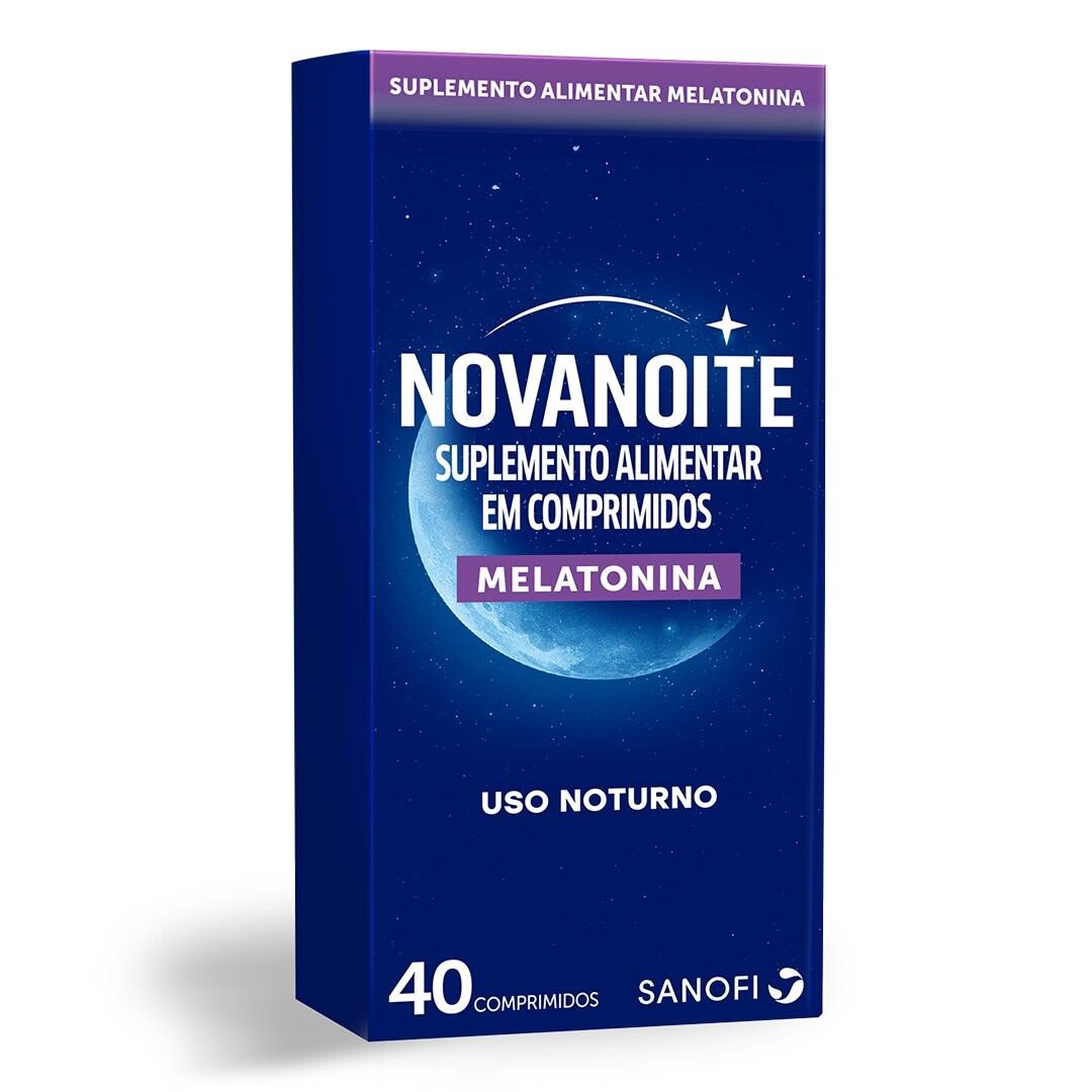 Capa do produto Suplemento Alimentar Novanoite Melatonina 0,2Mg 40 Comprimidos