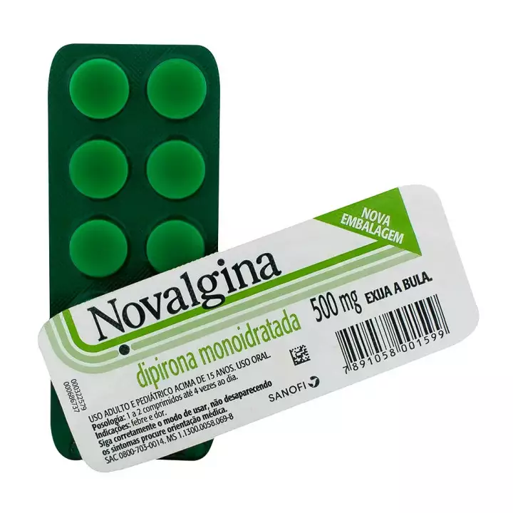 Capa do produto Novalgina 500Mg 10 Comprimidos