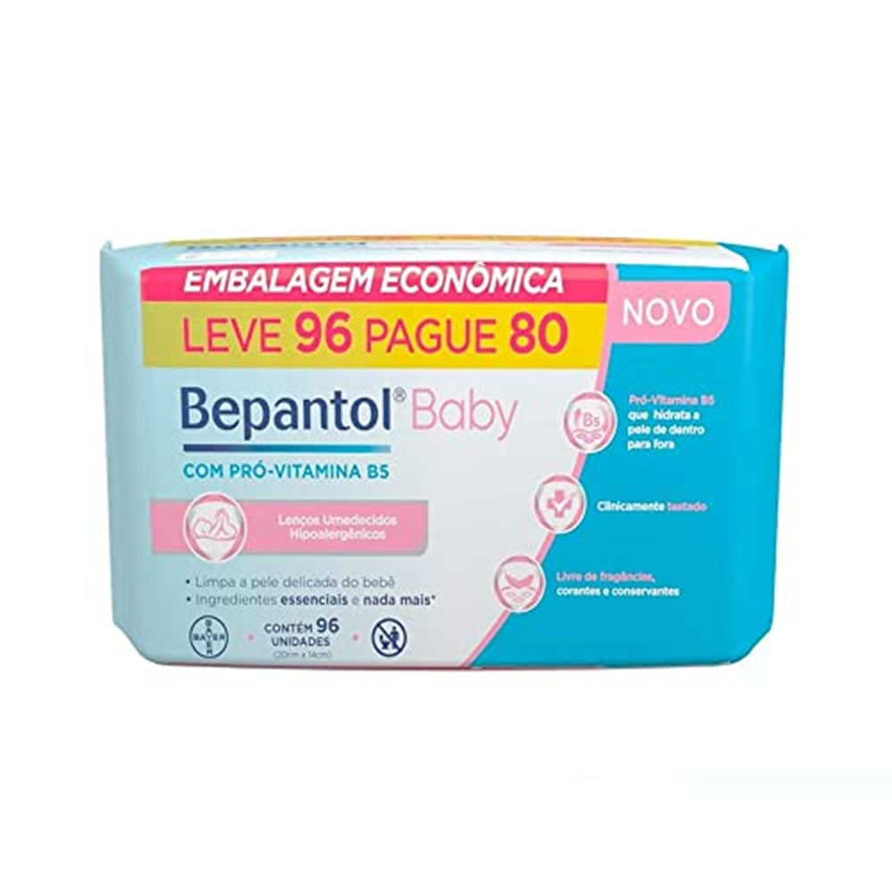 Capa do produto Bepantol Baby Lenco Umedecido Hipoalergenico Leve 96 Pague 80 C/96