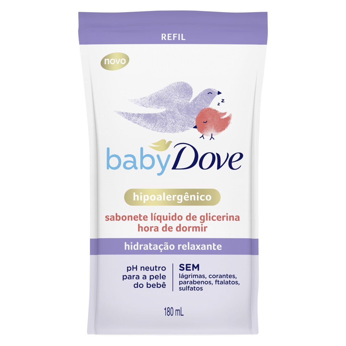 Capa do produto Sabonete Líquido De Glicerina Hidratação Relaxante Dove Baby Hora De Dormir Sachê 180Ml Refil