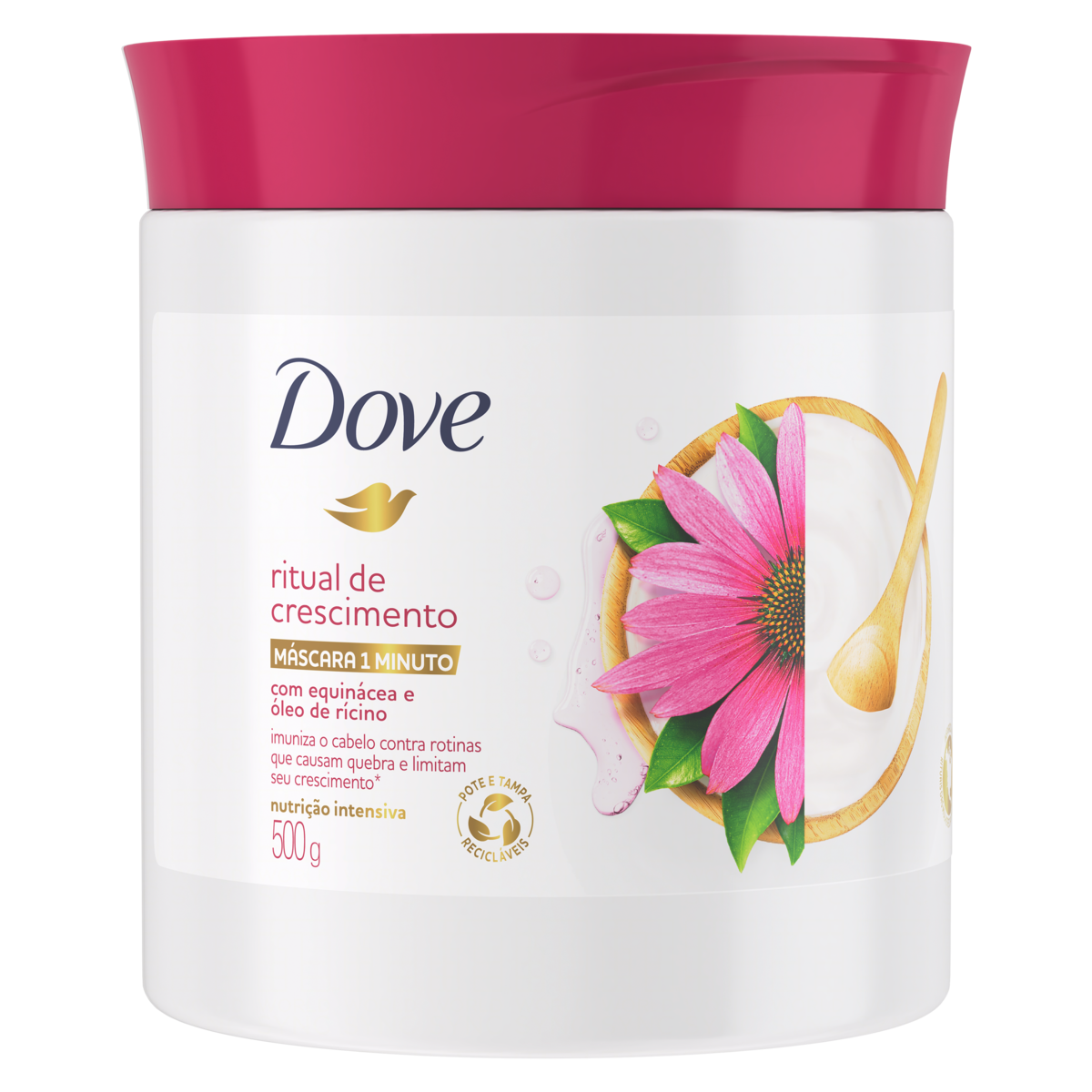 Capa do produto Máscara Condicionante Nutrição Intensa Dove Ritual De Crescimento 1 Minuto Pote 500G