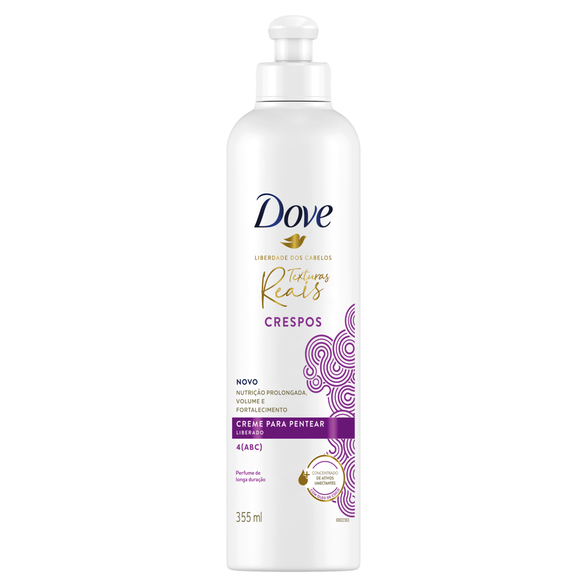 Capa do produto Creme para Pentear Dove Texturas Reais Crespos Frasco 355ml