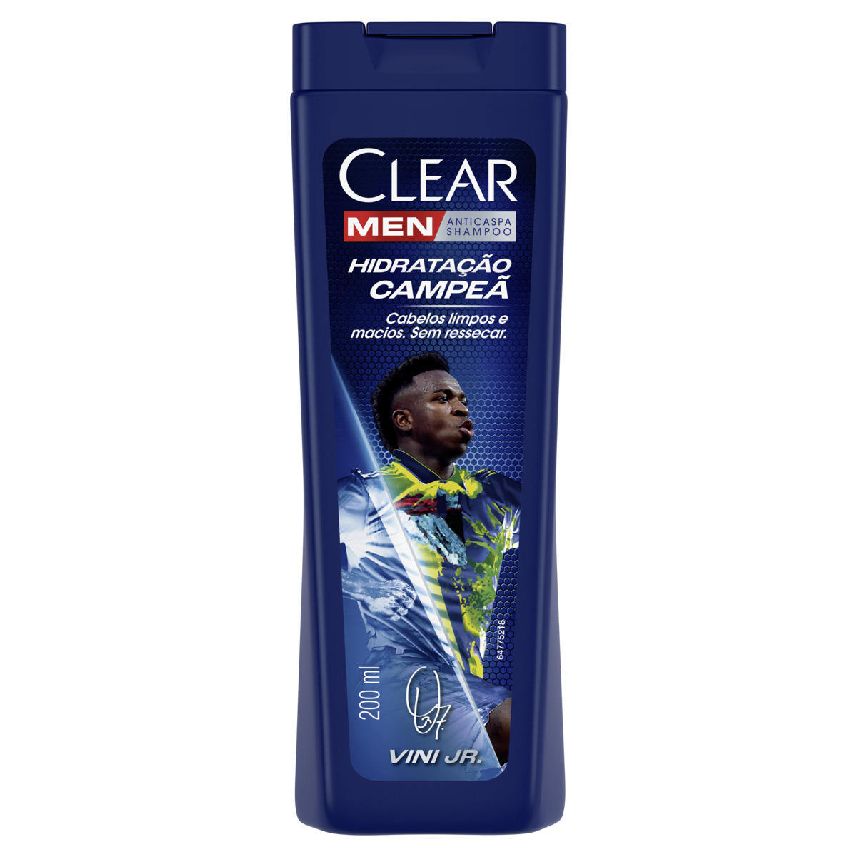 Capa do produto Shampoo Anticaspa Vini Jr. Clear Men Hidratação Campeã Frasco 200Ml