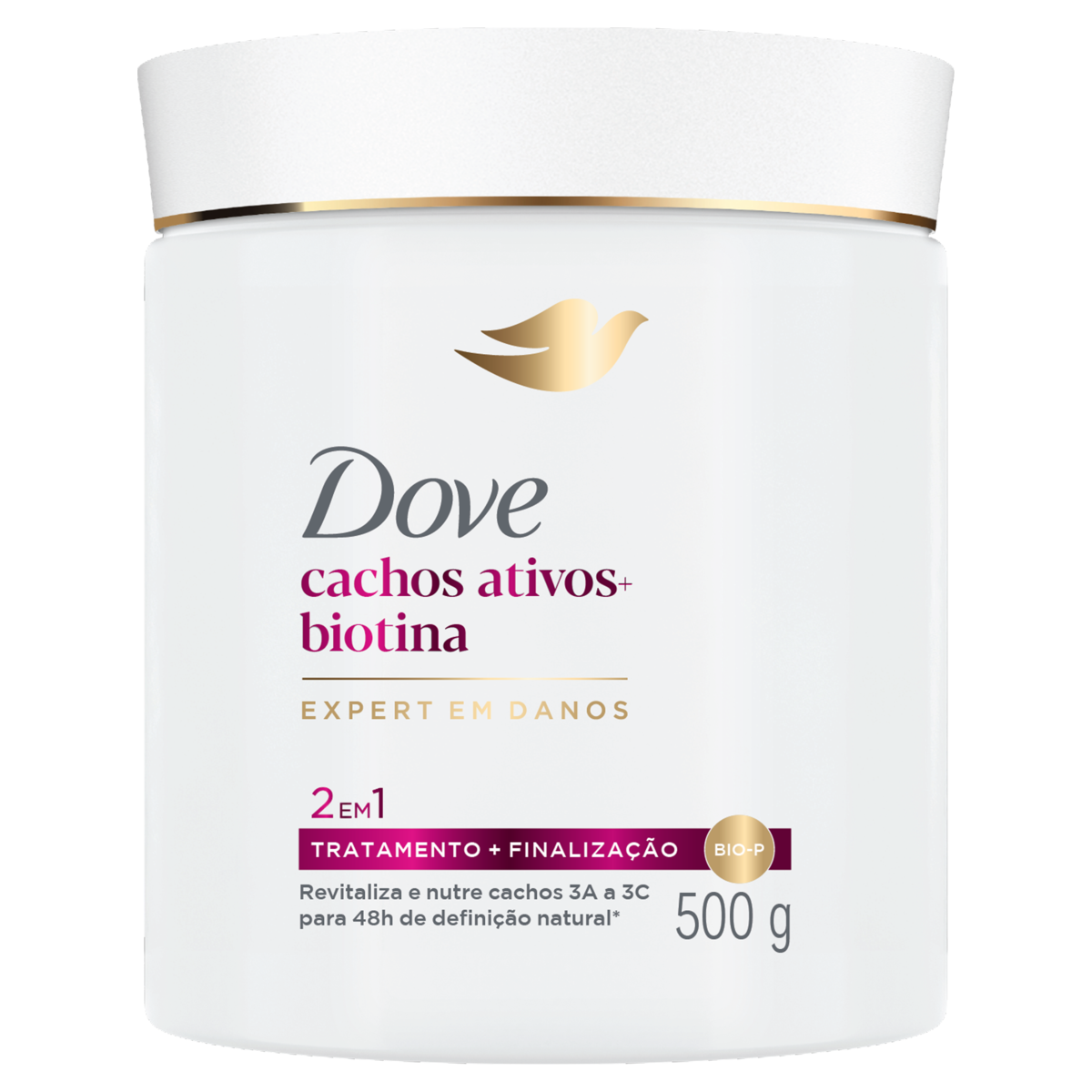 Capa do produto Máscara de Tratamento e Finalização Dove Cachos Ativos + Biotina Pote 500g