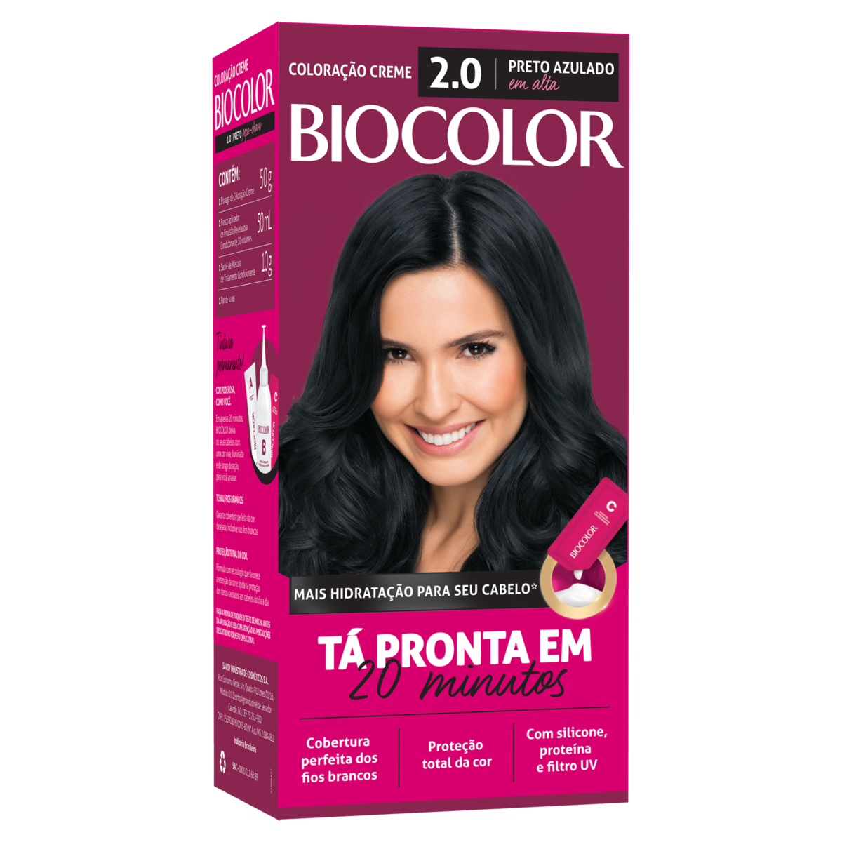Capa do produto Kit Tintura Biocolor Mini Preto Azulado Incrivel 2.0 50G