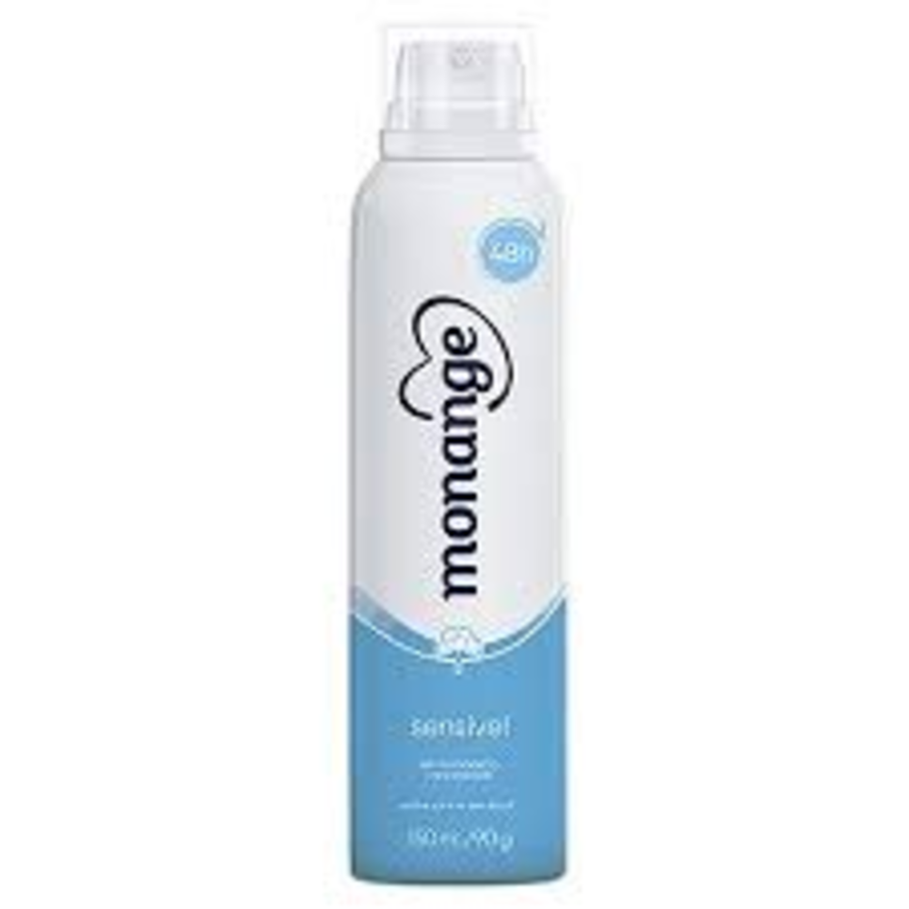 Capa do produto Desodorante Sem Perfume Aerossol Antitranspirante Monange Feminino Sensível 150Ml