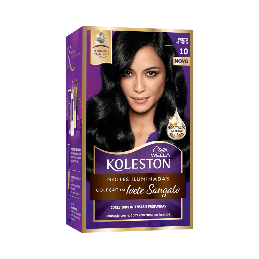 Capa do produto Tintura Wella Koleston Noites Iluminadas Nº 10 Preto Infinito 1 Unidade