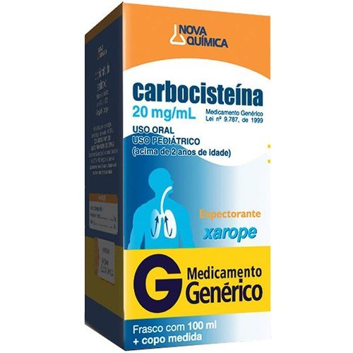 Capa do produto Carbocisteina Xarope Pediátrico Genérico Nova Quimica 20Mg/Ml 100Ml