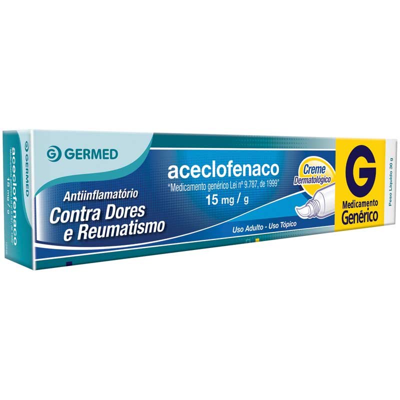 Capa do produto Aceclofenaco Creme Genérico Germed 15mg 15mg 30g