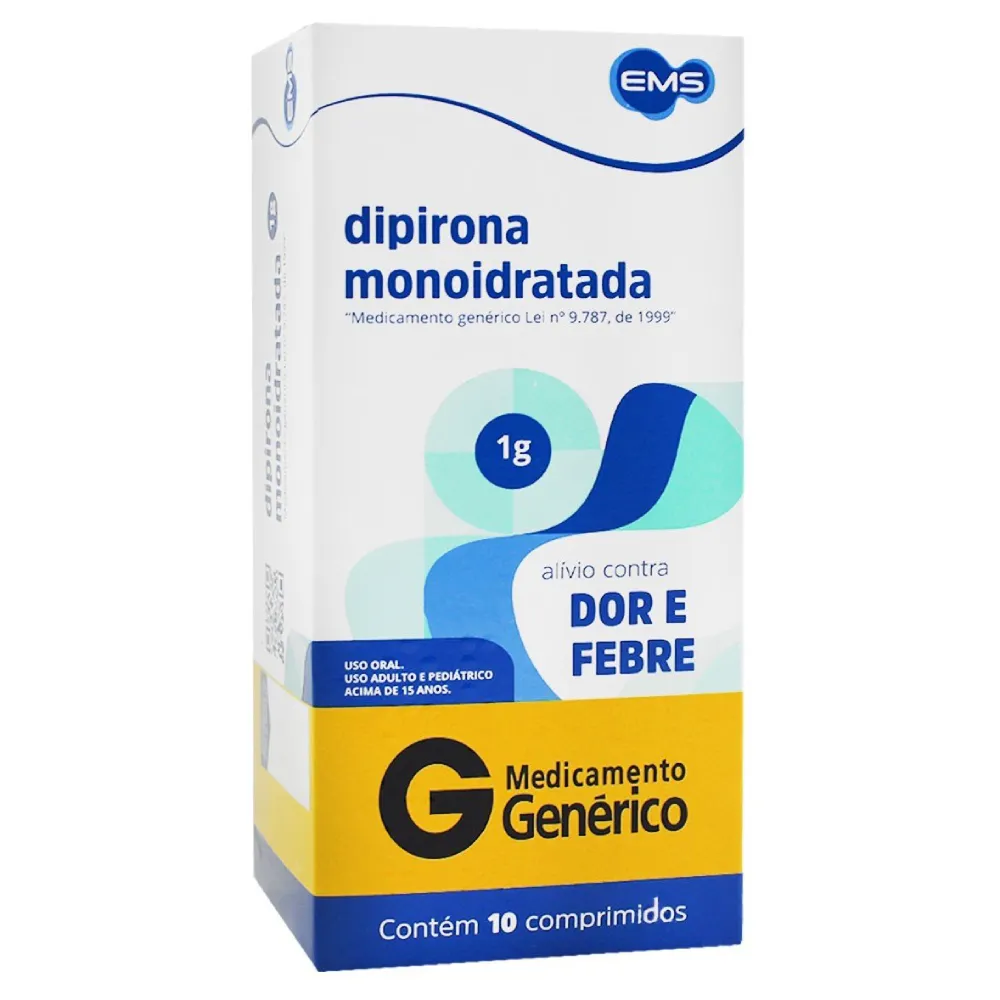 Capa do produto Dipirona Monoidratada 1000Mg Com 10 Comprimidos