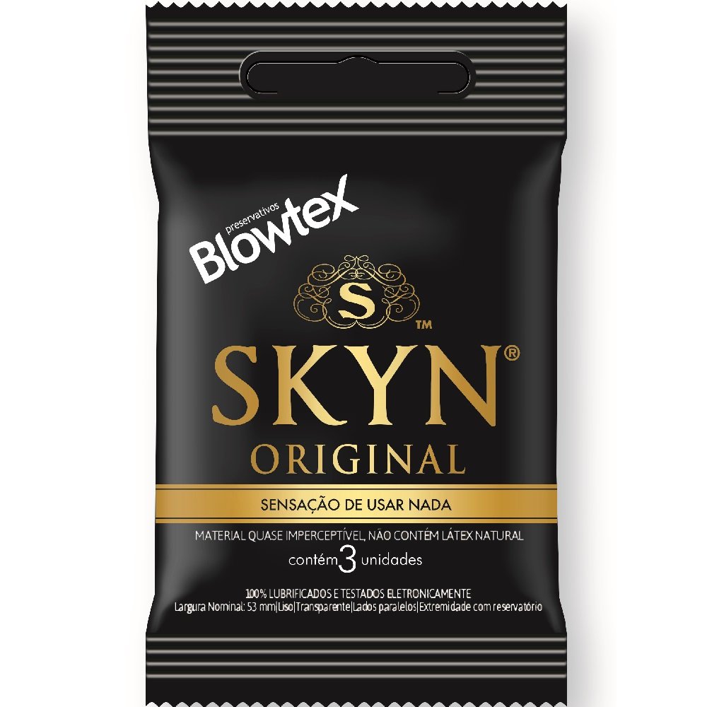 Capa do produto Preservativo Blowtex Skyn Sache Lubrificado 3 Unidades