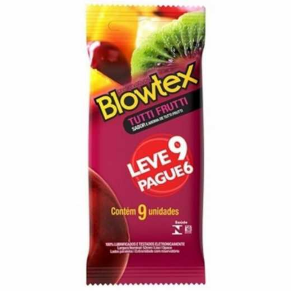 Capa do produto Preservativo Blowtex Tutti Frutti 9 Unidades