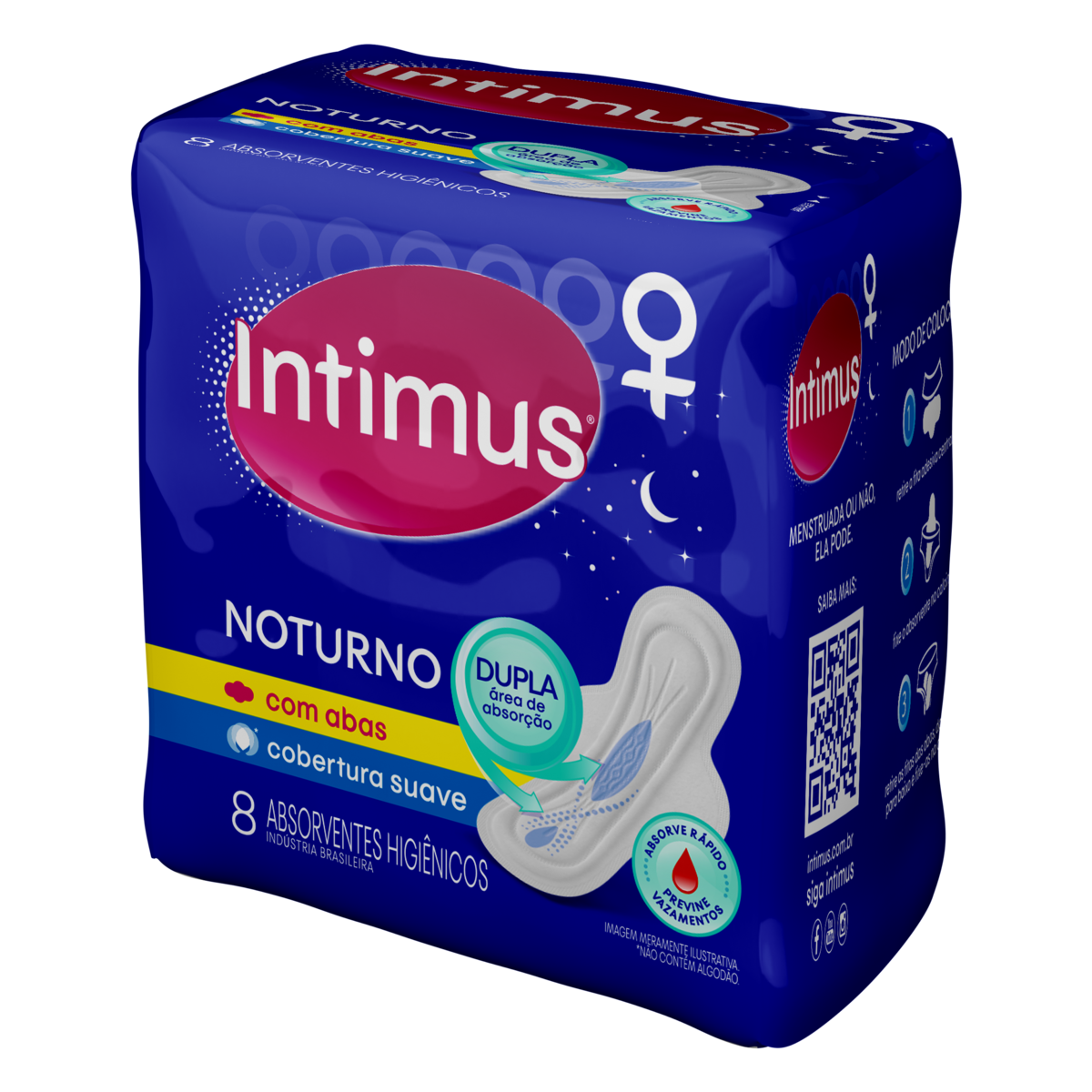Capa do produto Absorvente Intimus Gel Noturno Suave Com Abas 8 Unidades