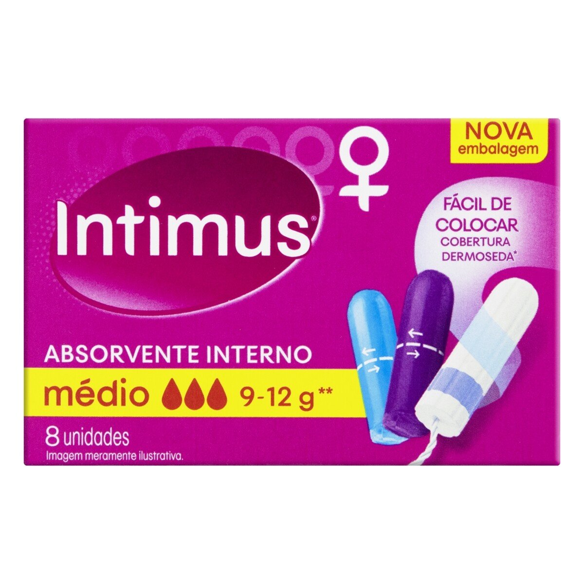 Capa do produto Absorvente Interno Intimus Médio 8 Unidades