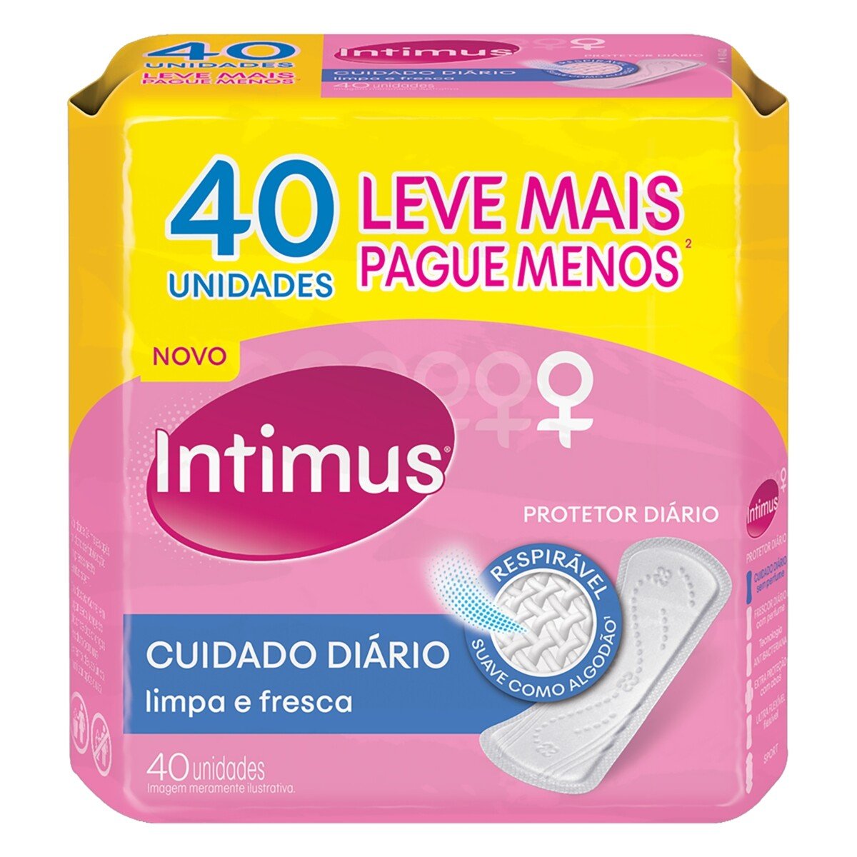 Capa do produto Protetor Diário Intimus Cuidado Diário 40 unidades