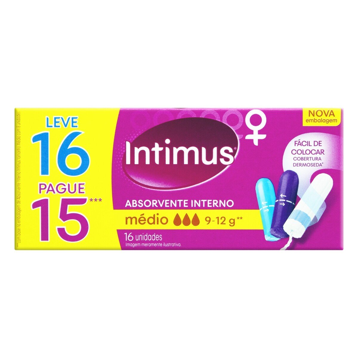 Capa do produto Absorvente Interno Intimus Medio 16 Unidades