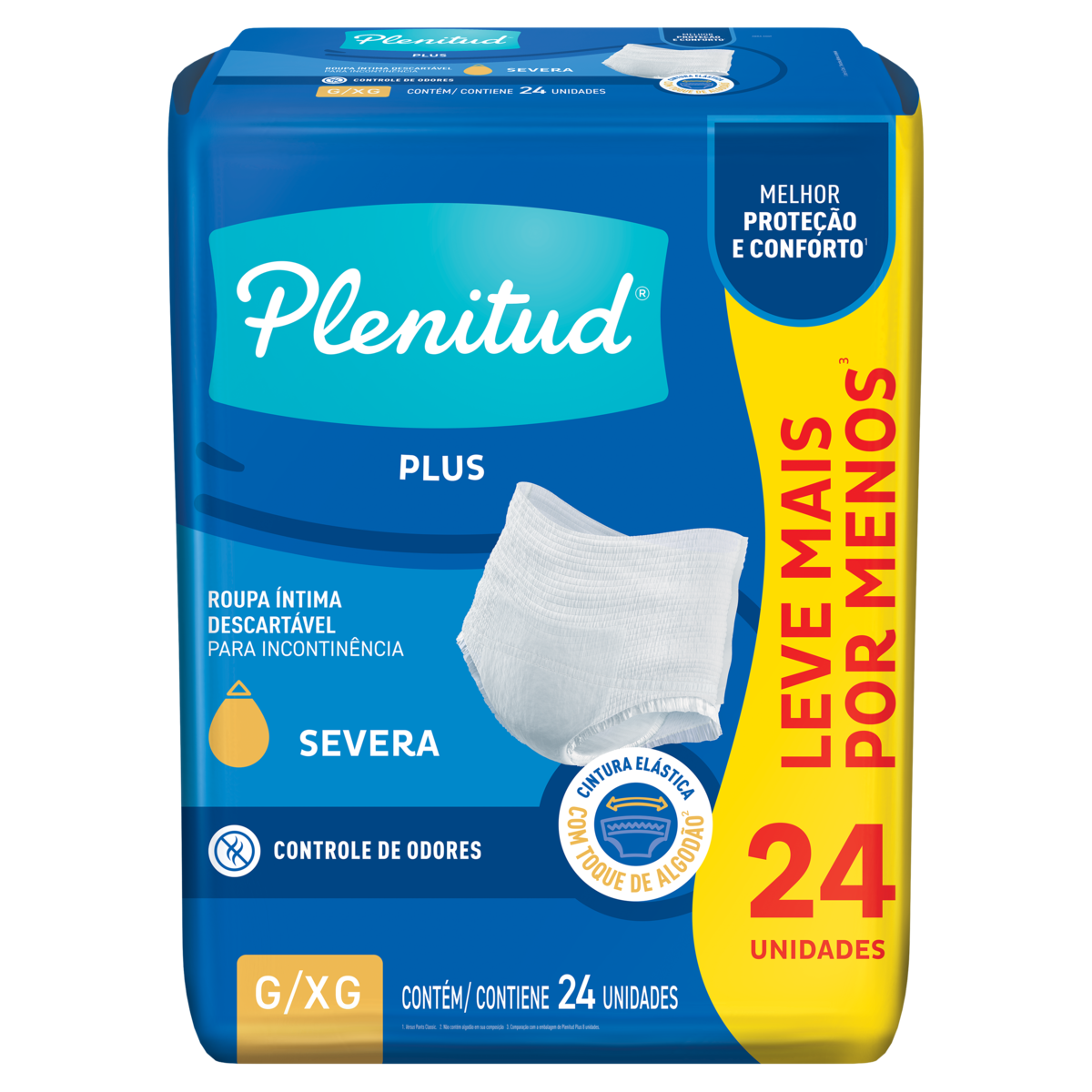 Capa do produto Roupa Íntima Plenitud Protect Plus G/XG 24 unidades