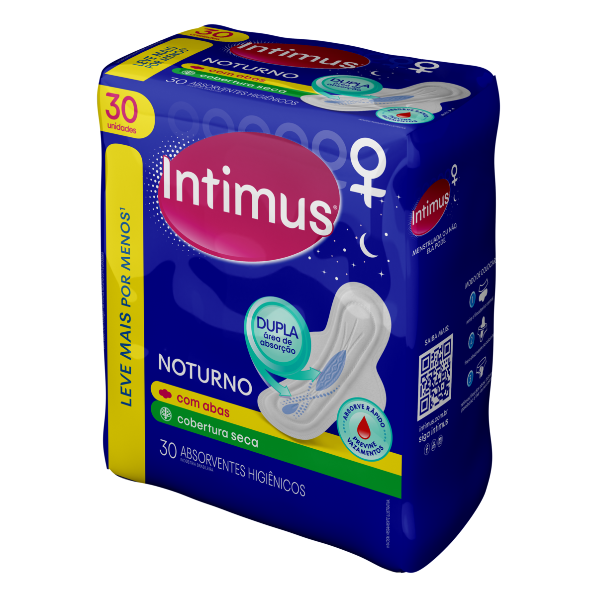Capa do produto Absorvente Externo Intimus Noturno Seca Com Abas 30 Unidades