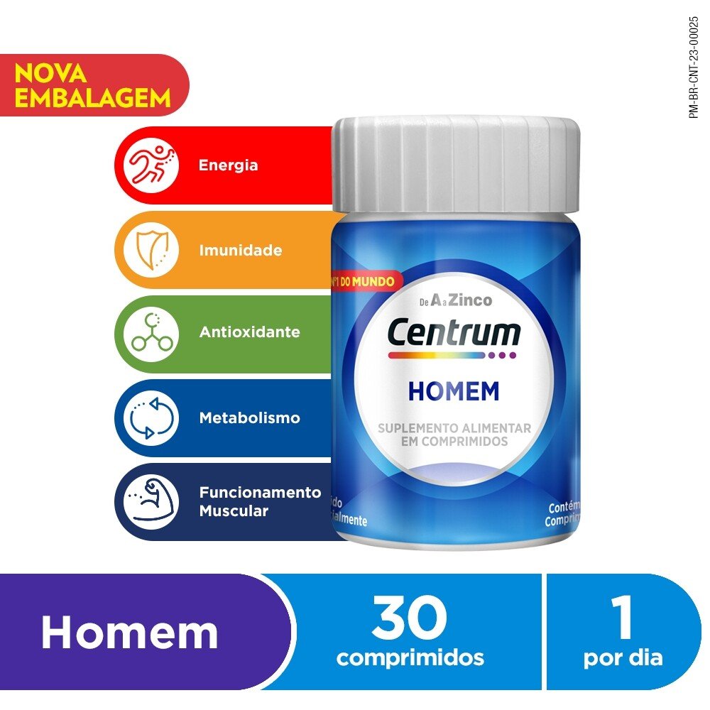 Capa do produto Suplemento Alimentar Centrum Homem 30 Comprimidos
