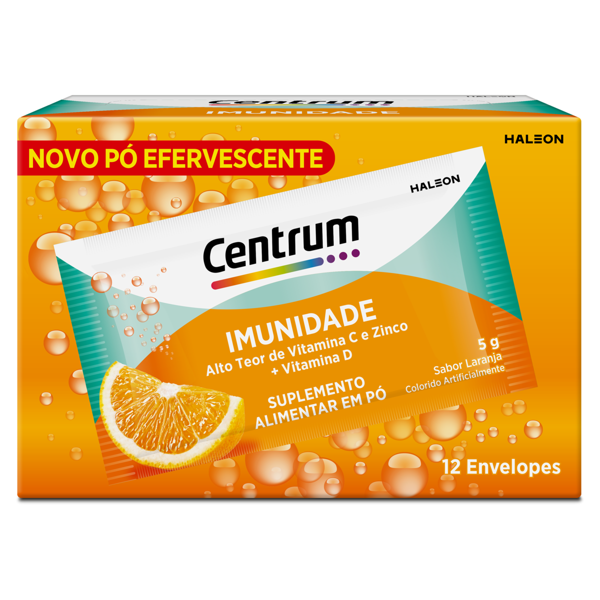 Capa do produto Suplemento Em Pó Efervescente Centrum Imunidade Laranja 12 Unidades 60G Cada