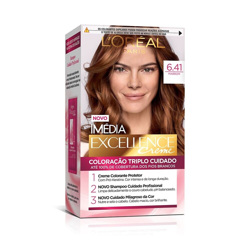 Capa do produto Tintura Permanente Imédia Excellence 6.41 Marrom 1 Unidade