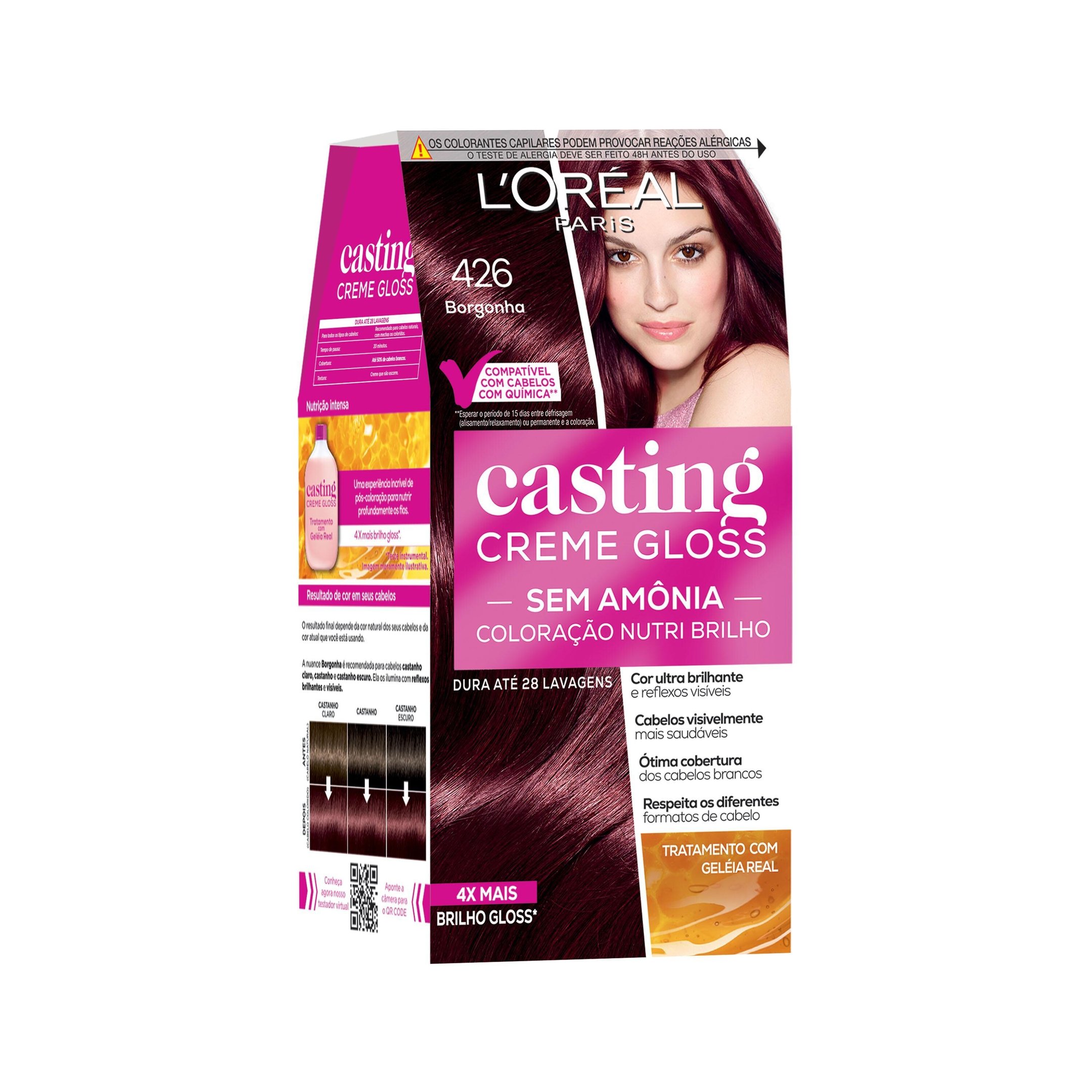Capa do produto Tintura Semi-Permanente Casting Creme Gloss 426 Borgonha 1 Unidade