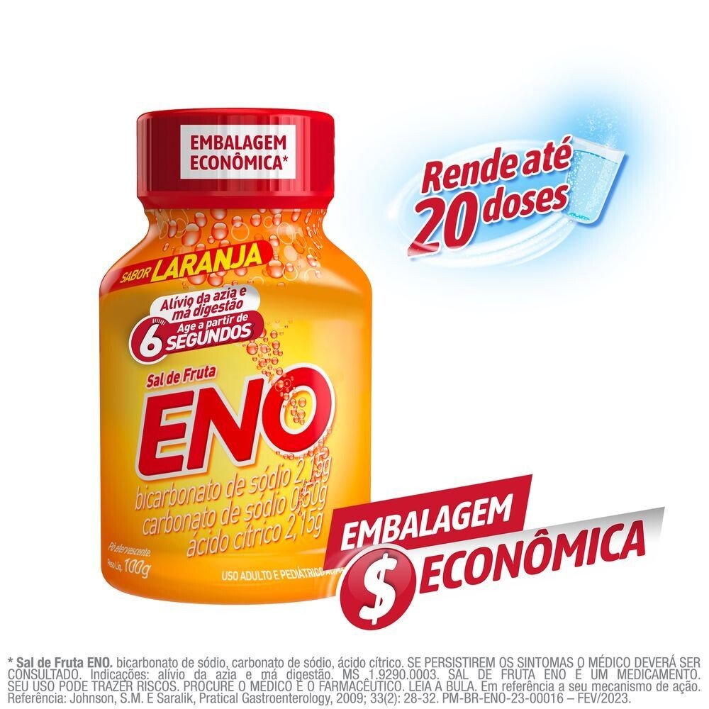 Capa do produto Sal De Fruta Eno Sabor Laranja 100G