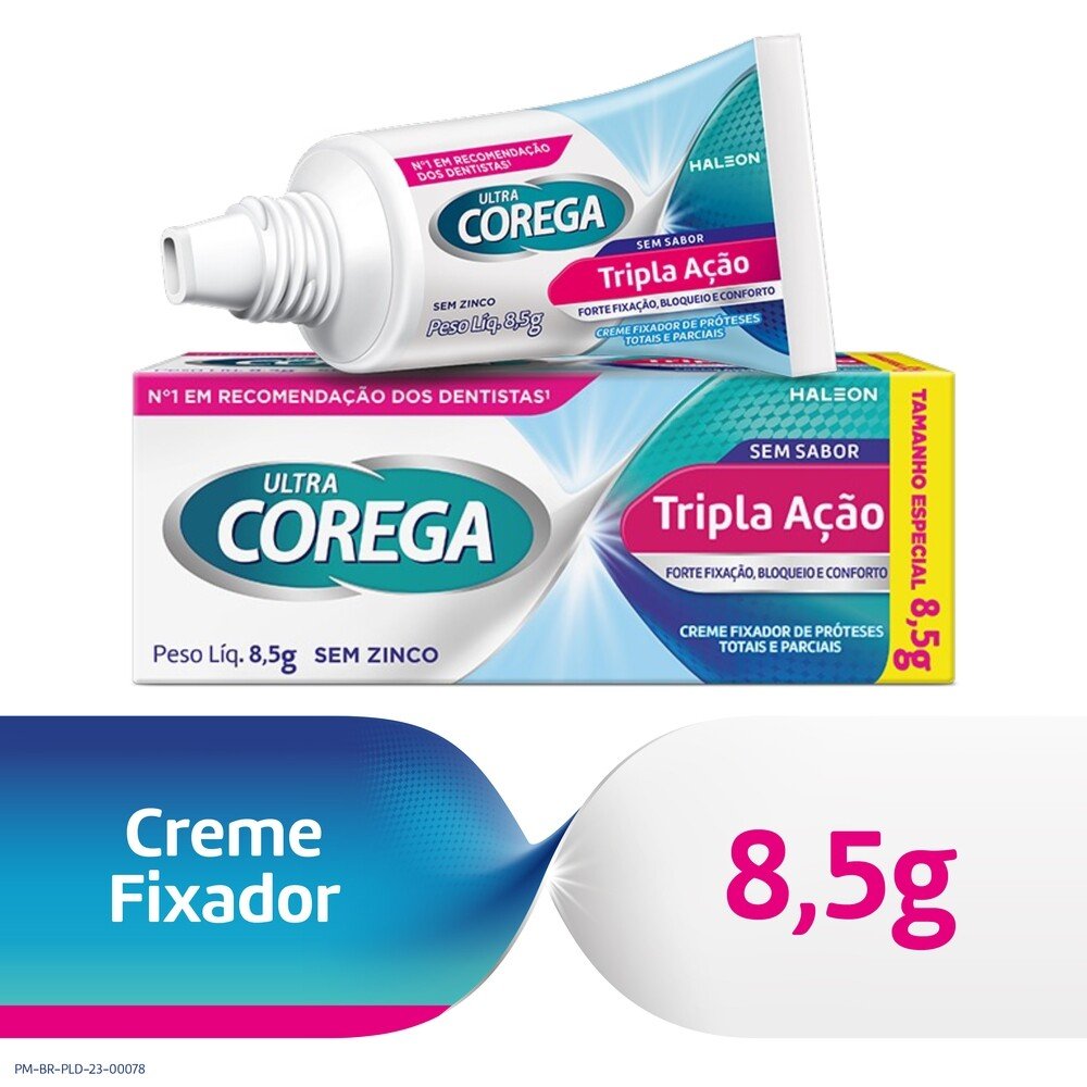 Capa do produto Corega Fixador De Prótese Ultra Creme Sem Sabor 8.5G