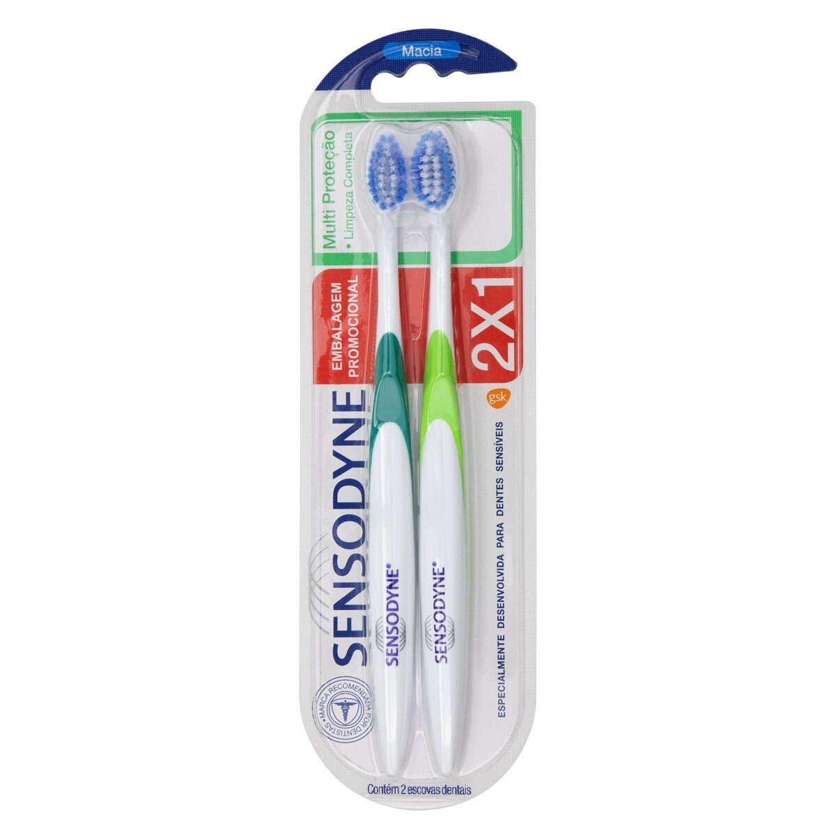 Capa do produto Escova Dental Sensodyne Multi Proteção Macia 2 Unidades